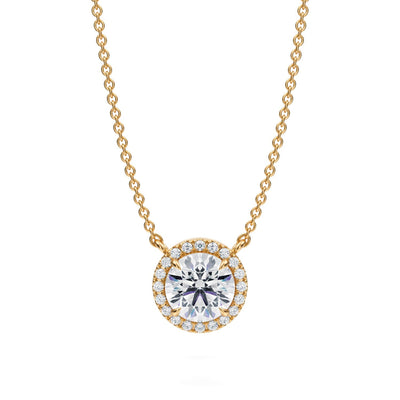 1 Carat Round Classic Halo Pendant