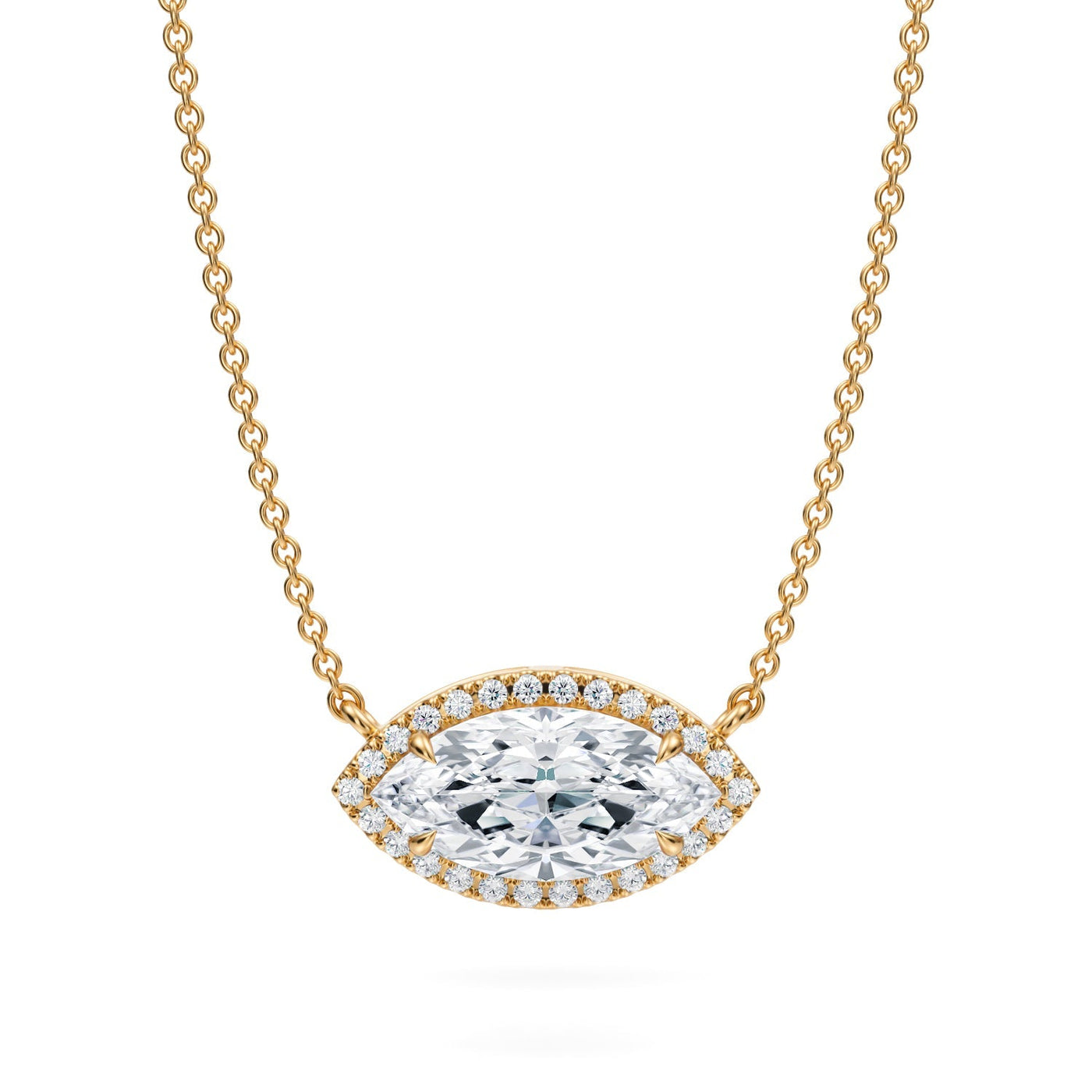 1.5 Carat Marquise Classic Halo Pendant