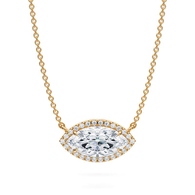 1.5 Carat Marquise Classic Halo Pendant