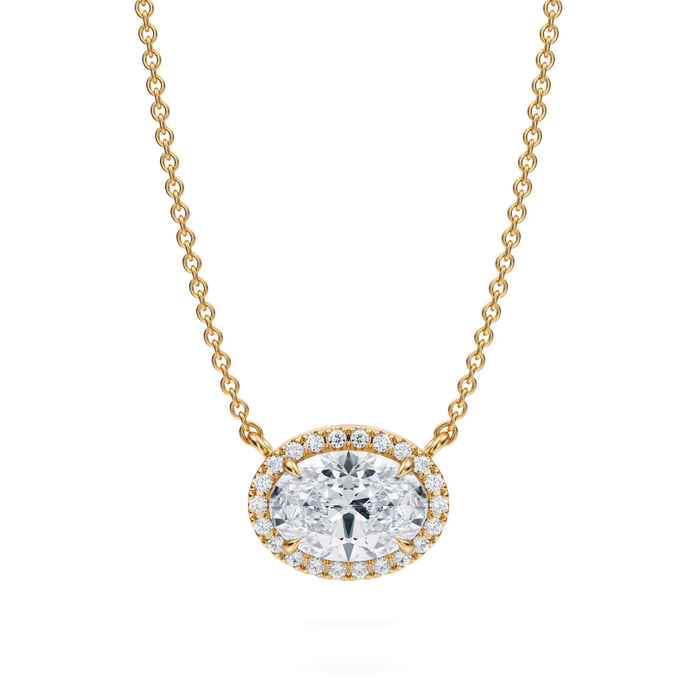 1.5 Carat Oval Classic Halo Pendant