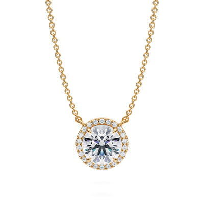 1.5 Carat Round Classic Halo Pendant