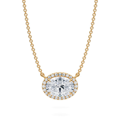 2 Carat Oval Classic Halo Pendant