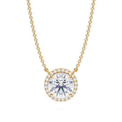 2 Carat Round Classic Halo Pendant