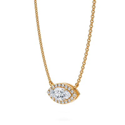 1/2 Carat Marquise Classic Halo Pendant