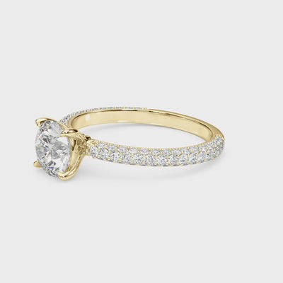 Round Multi Row Solitaire Ring