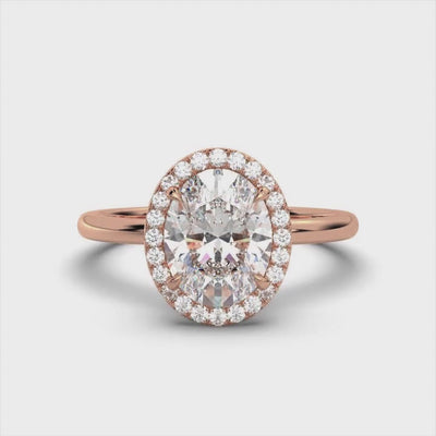 Oval Halo Classic Solitaire Ring