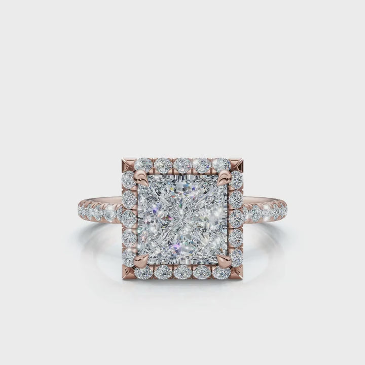 Princess Halo Pave Ring