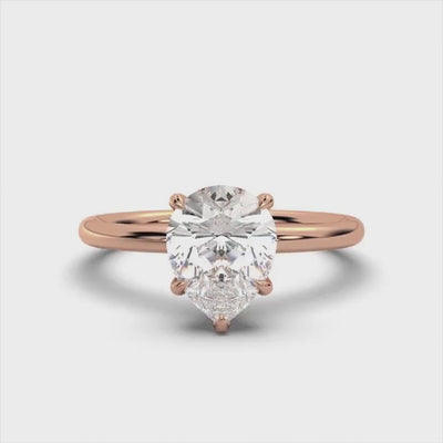 Classic Pear Solitaire Ring