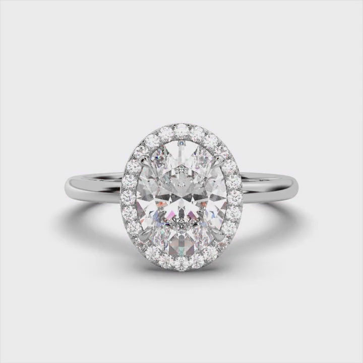 Oval Halo Classic Solitaire Ring