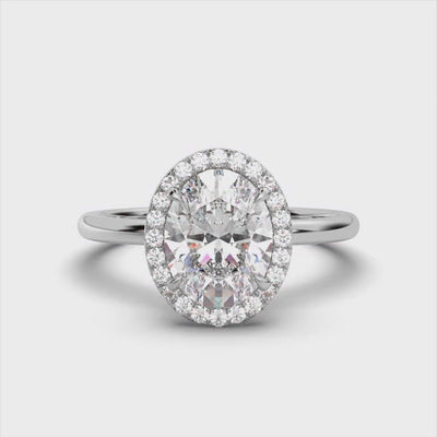 Oval Halo Classic Solitaire Ring