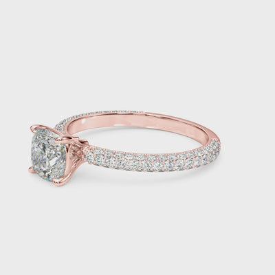 Cushion Multi Row Solitaire Ring