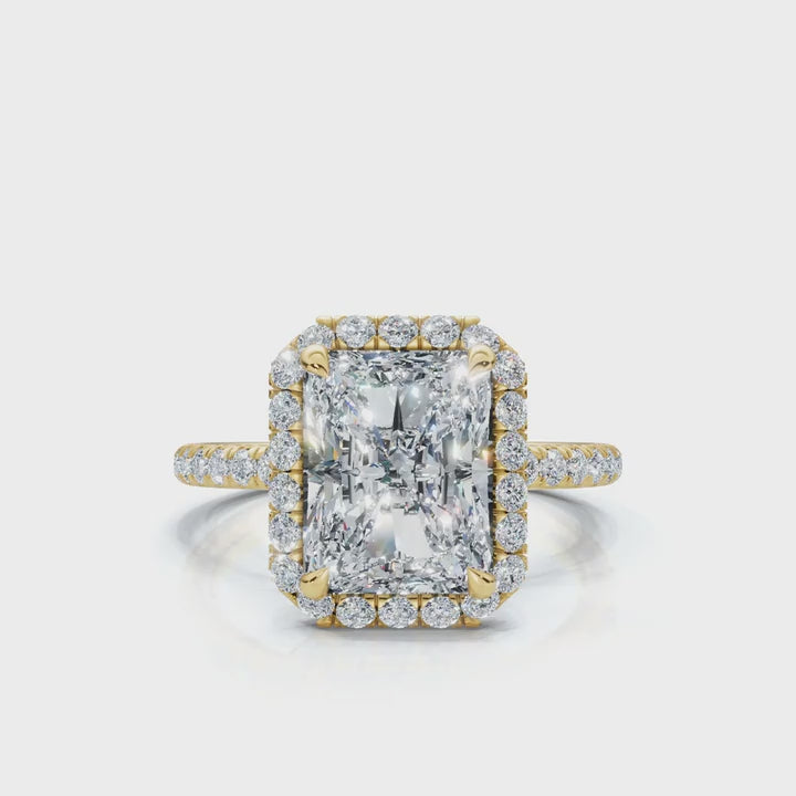 Radiant Halo Pave Ring