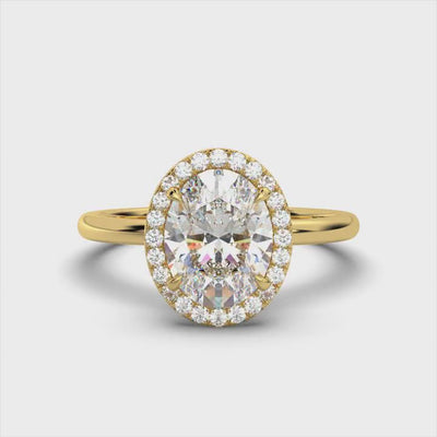 Oval Halo Classic Solitaire Ring