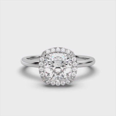 Cushion Halo Classic Solitaire Ring