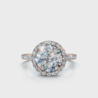 Round Halo Pave Ring