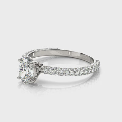 Oval Multi Row Solitaire Ring