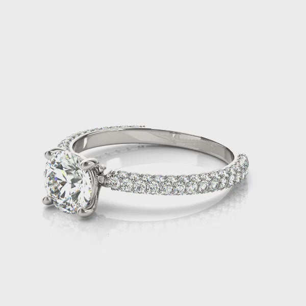 Round Multi Row Solitaire Ring