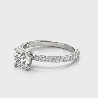 Round Multi Row Solitaire Ring