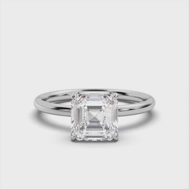 Classic Asscher Cut Solitaire Ring