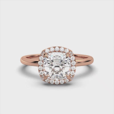 Cushion Halo Classic Solitaire Ring