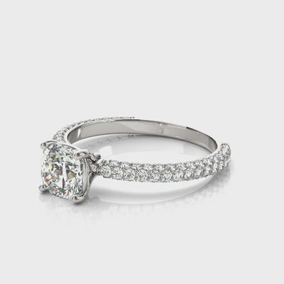 Cushion Multi Row Solitaire Ring