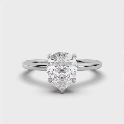 Classic Pear Solitaire Ring