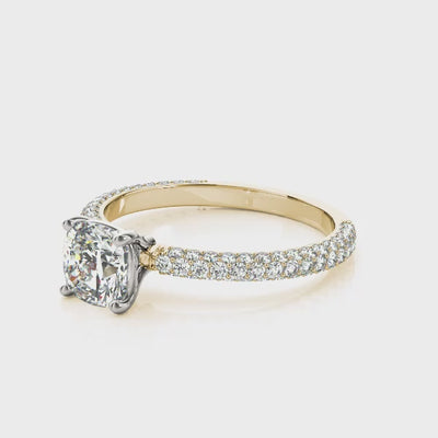 Cushion Multi Row Solitaire Ring