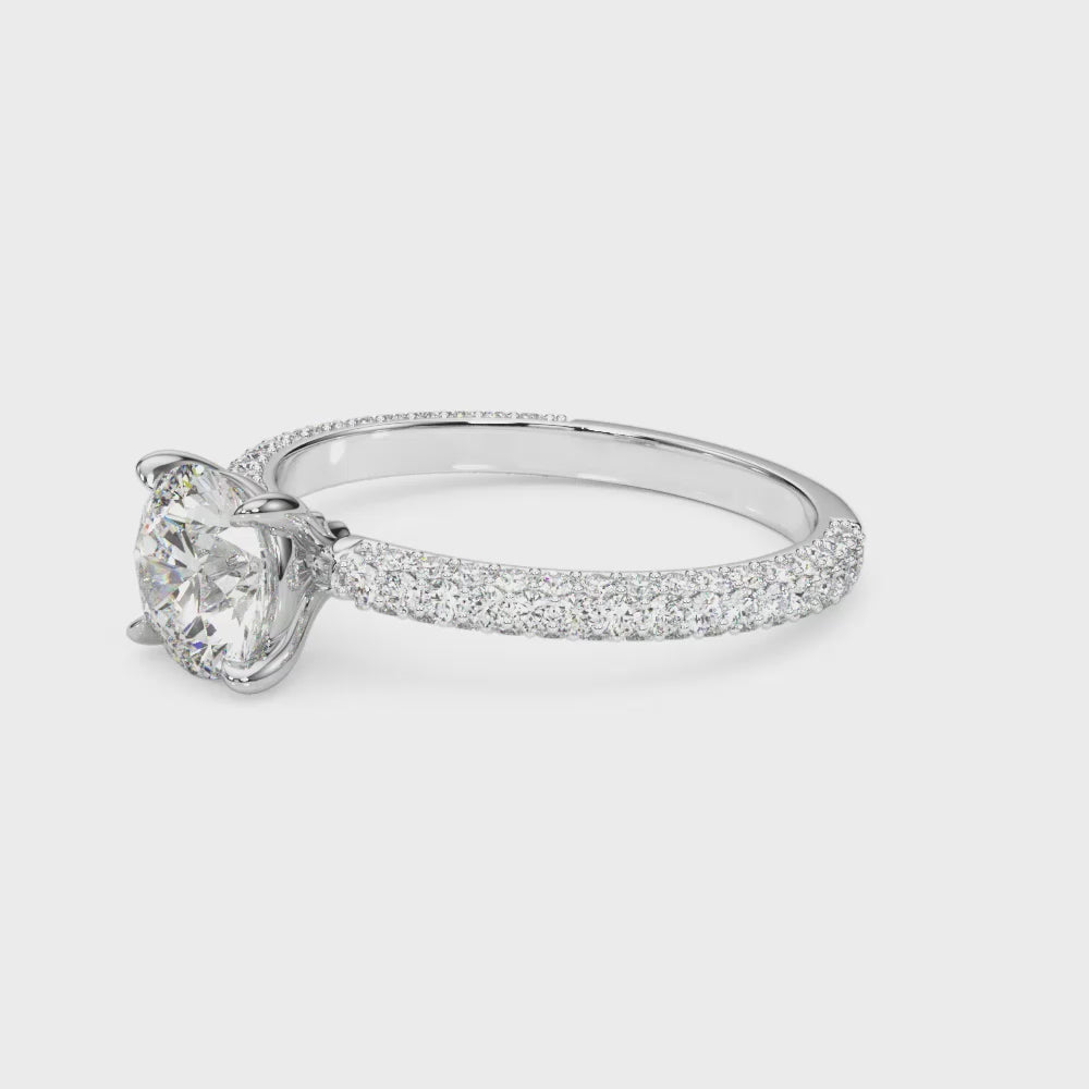 Round Multi Row Solitaire Ring